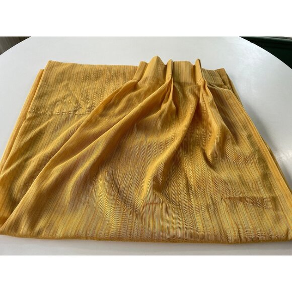 Vintage 70s curtain, yellow tone on tone stripes, single narrow pleated panel - Picture 9 of 9